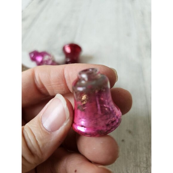 Vintage mini glass mercury bell ornament AS IS Xmas tree - Picture 3 of 12